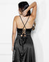 VESTIDO ALCINHA COM DECOTE FENDA LISO VESTIDO DE FESTA PETRA FINA